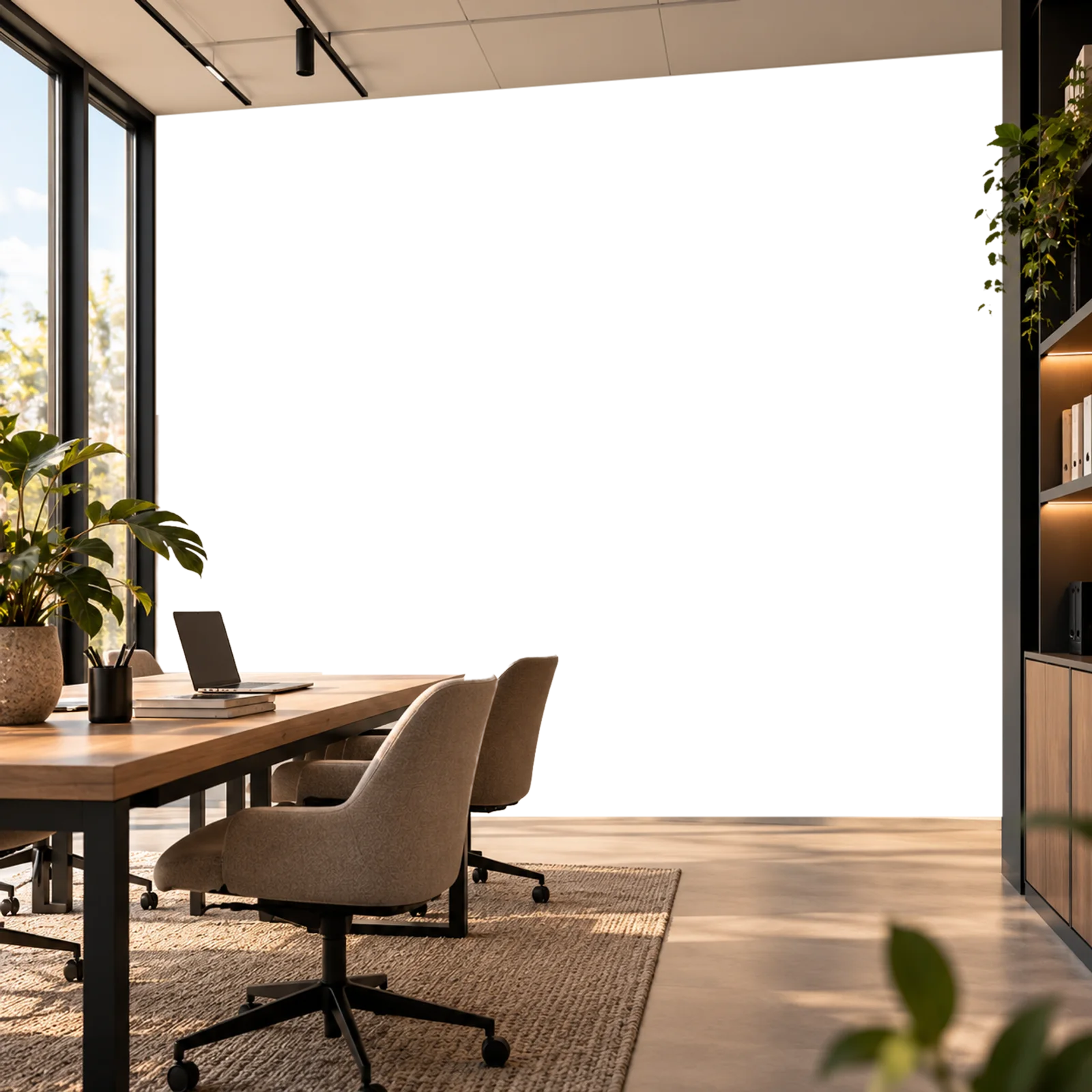 Tropisch woud met apen (Rousseau) als fotobehang in een interieur