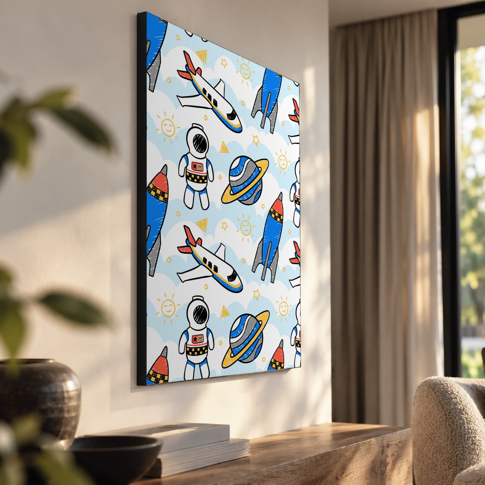 Space als akoestisch paneel met Wallcoustic Frame™ in een interieur