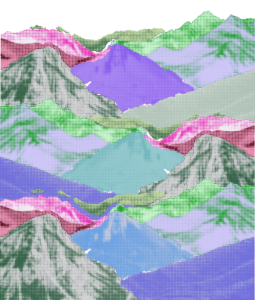 Colorfull mountains Fotobehang