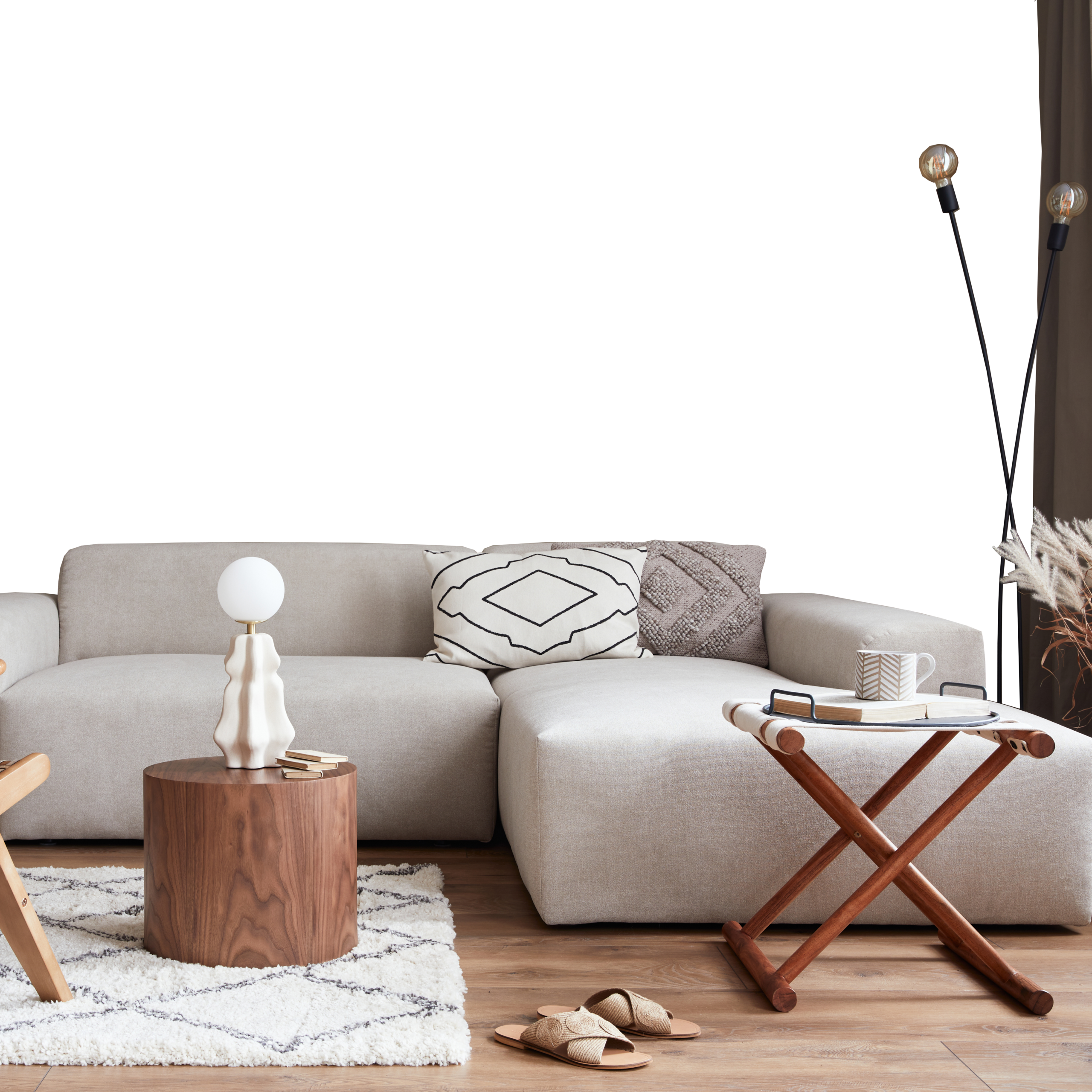 Smokey Highlander als behang in zithoek