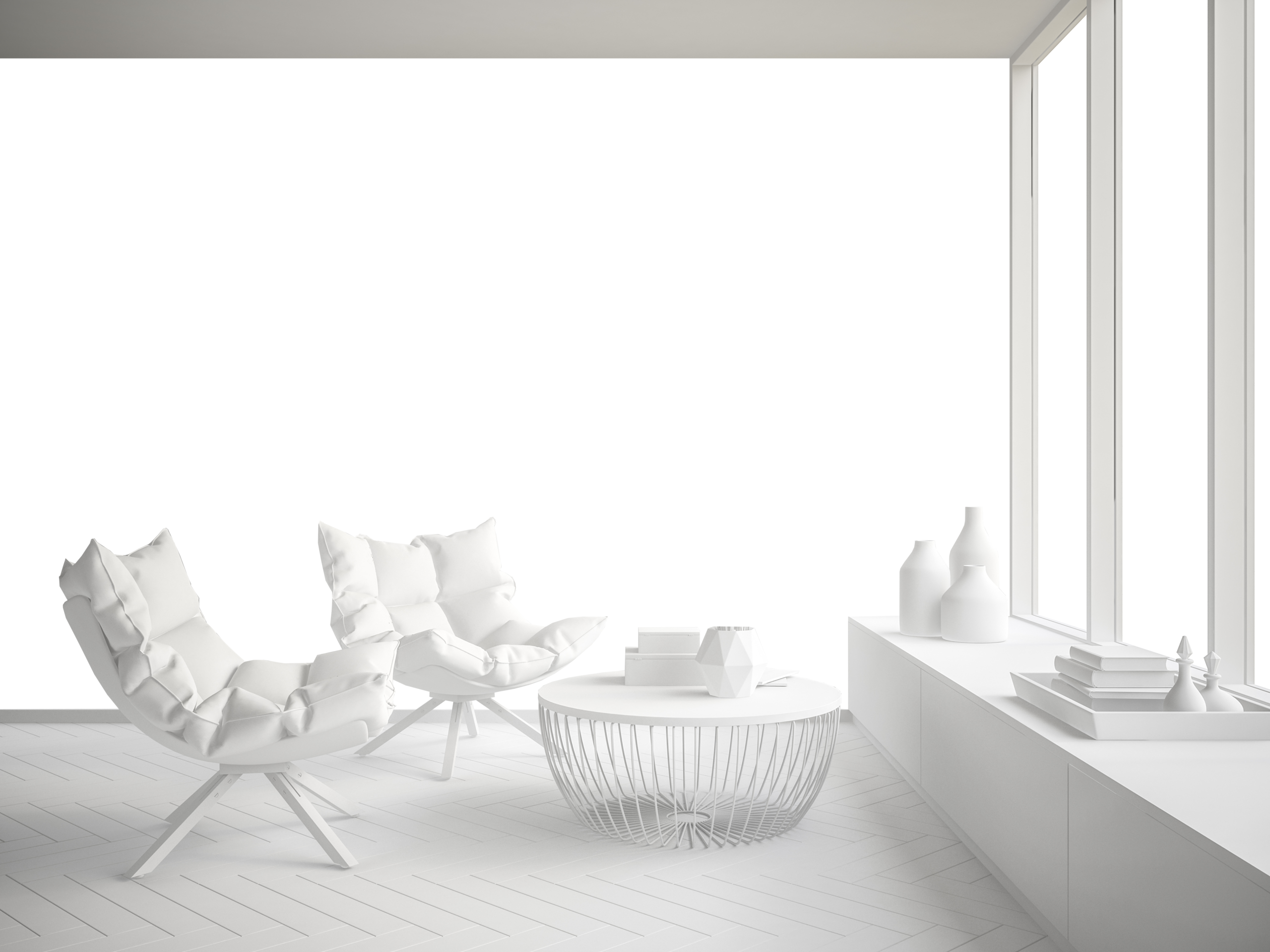 Smokey Highlander als behang in loungehoek