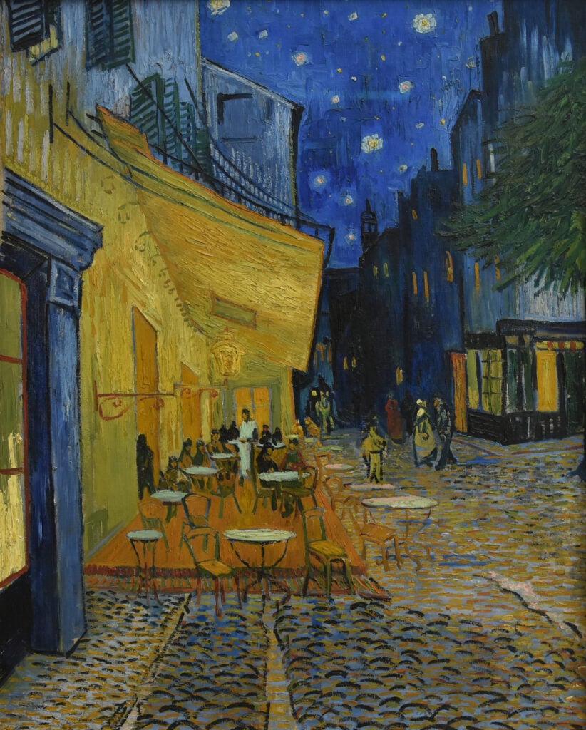 Caféterras bij nacht Muurcirkel